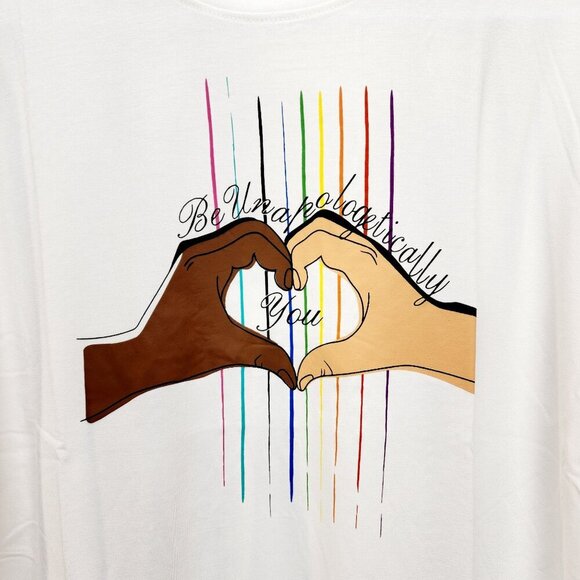 Curations X Nicole Hickl "Be Unapologetically You" White T-Shirt Size L New - Picture 8 of 10